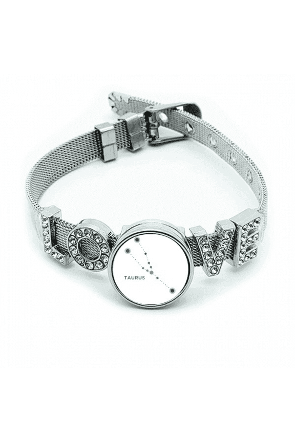 Taurus Constellation Sign Zodiac Bracelet Wristband Crystal Love Adjustable Bangle