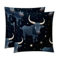 thumbnail image 1 of Taurus Constellation Velvet Decorative Throw Pillow Covers Set of 2 with Unique Patterns - Available in 16x16, 18x18, and 20x20 Inches for Various Occasions - Pillow Inserts Included, 1 of 6