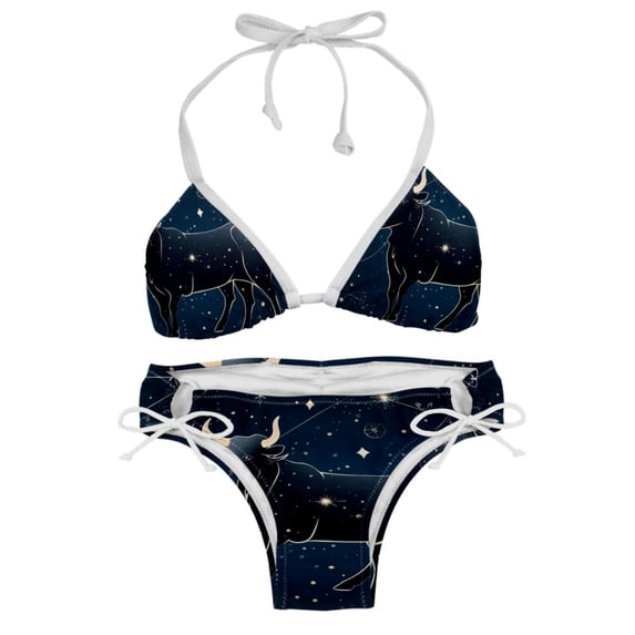 Taurus Constellation Women's Detachable Sponge Adjustable Strap Bikini Set Swimsuit - Two-Pack for Beach Pool Party