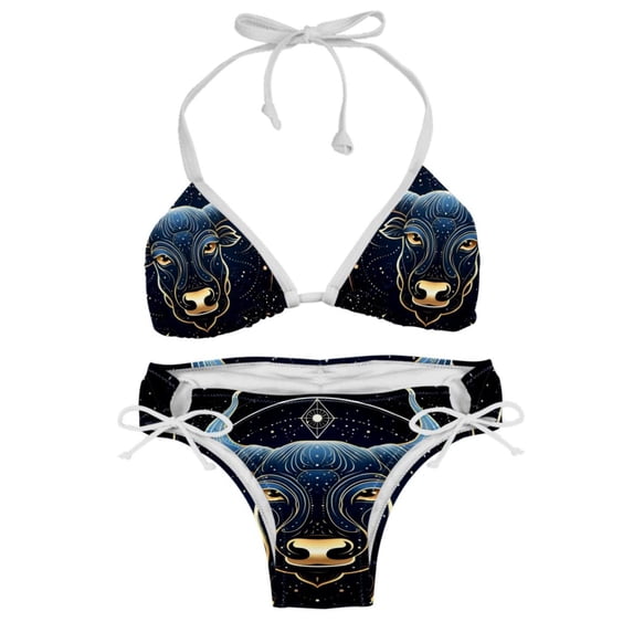 Taurus Constellation Women's Detachable Sponge Adjustable Strap Bikini Set Swimsuit - Two-Pack for Beach Pool Party
