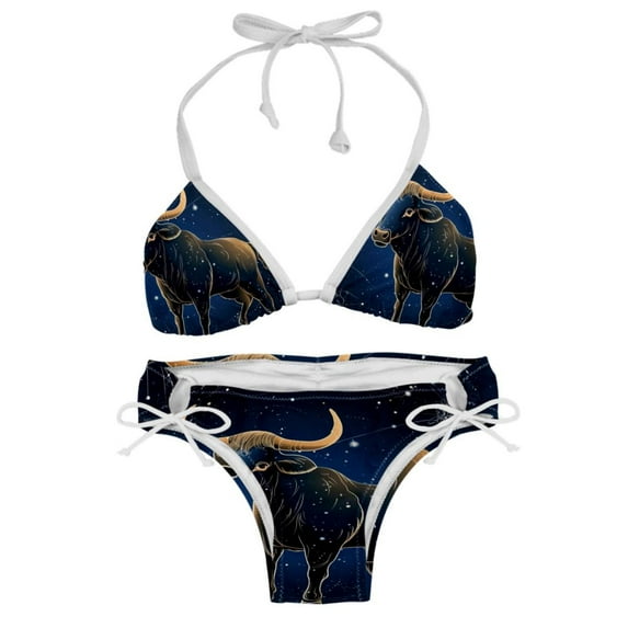 Taurus Constellation Women's Swimsuit Bikini Set, Detachable Sponge, Adjustable Strap, 2-Pack, Swim Suits
