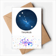 thumbnail image 1 of Taurus Constellation Zodiac Sign Welcome Back Greeting Cards Envelopes Blank, 1 of 4