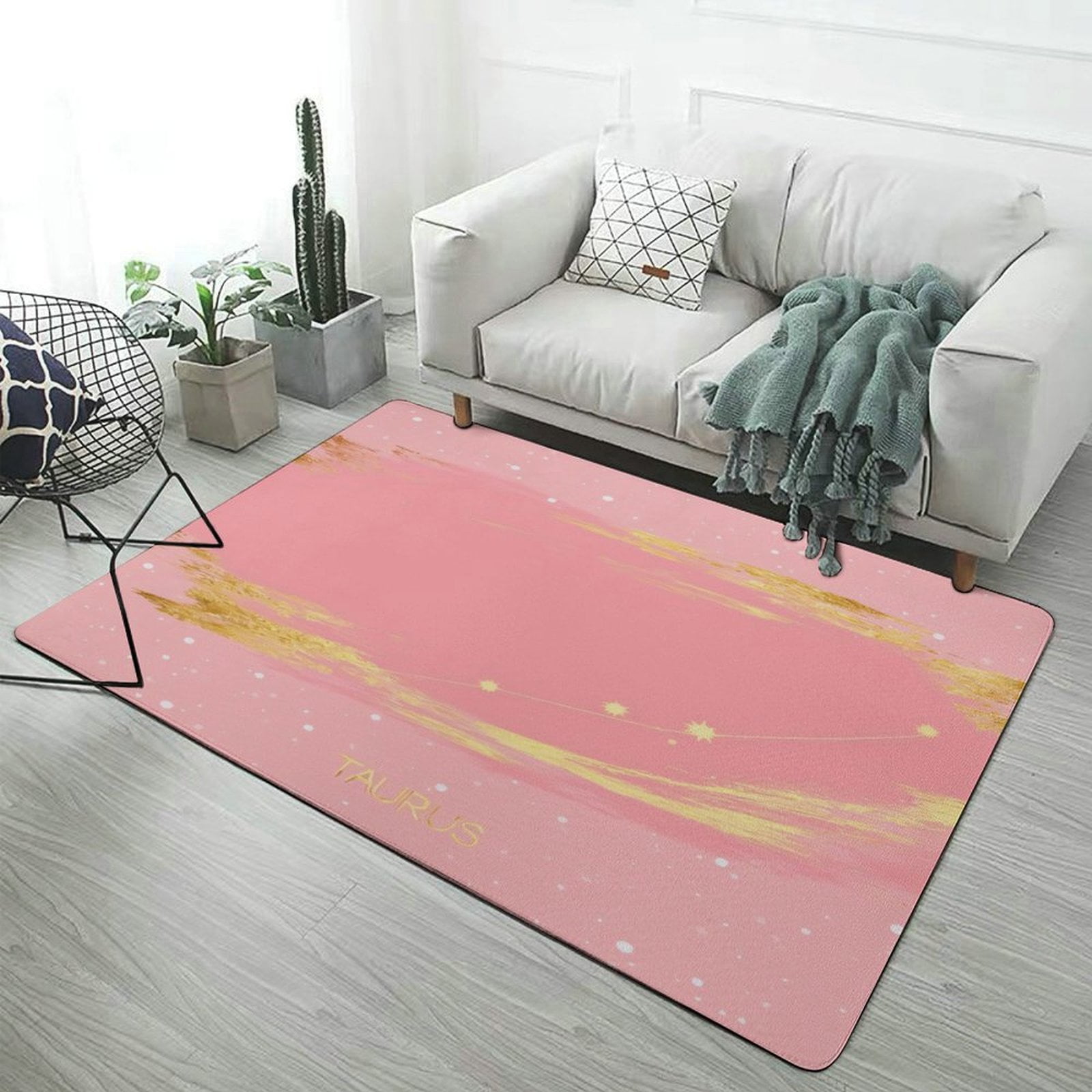 Taurus Constellation with Golden Brush Strokes Carpet Rug for Home ...