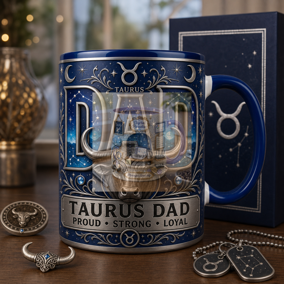 Taurus Dad Mug, Taurus Pride Coffee Cup, Zodiac Gift for Dad Birthday or Father's Day
