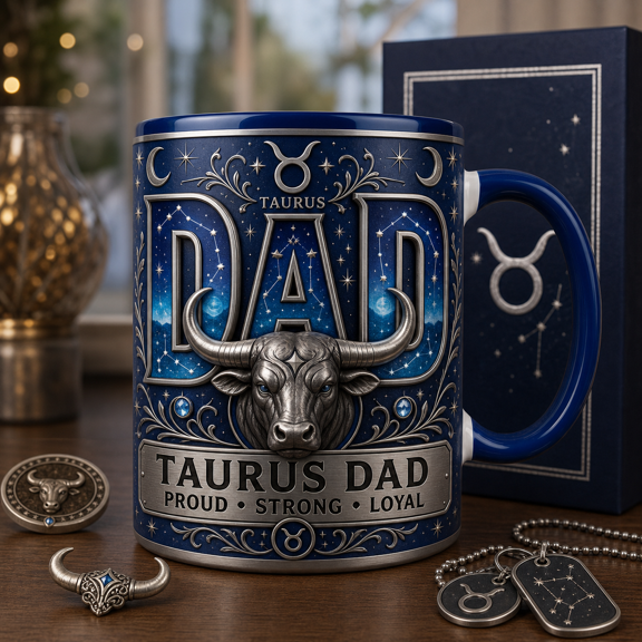 Taurus Dad Mug, Taurus Pride Coffee Cup, Zodiac Gift for Dad Birthday or Father's Day