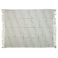 thumbnail image 1 of LR Home Talia Gray/Ivory Striped Lightweight Cotton Blend Embroidered Throw Blanket, 50" x 60", 1 of 8
