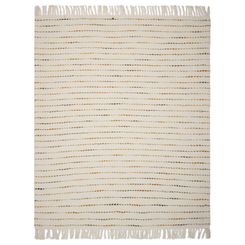 Elegant Boho Striped Cotton Throw Blanket with Fringe 50" x 60"