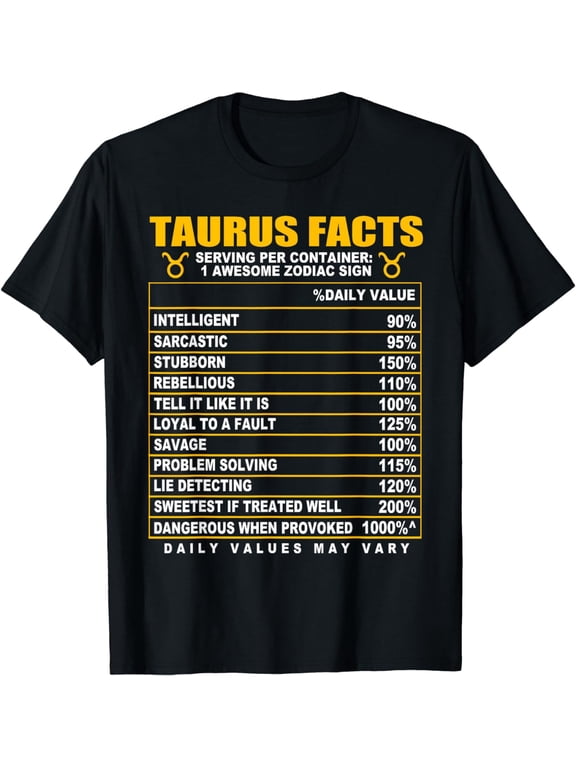 Taurus Facts T-Shirt Zodiac Sign Taurus Gifts For Women And Men