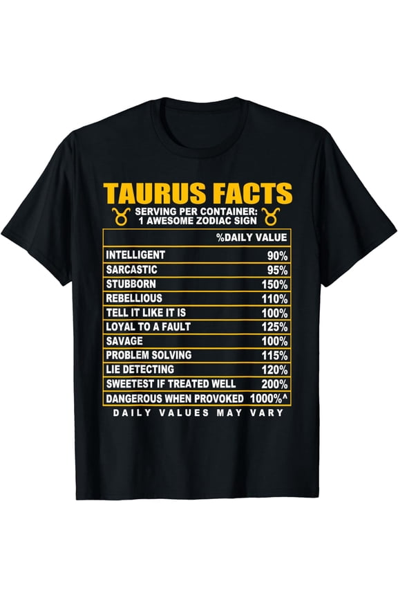Taurus Facts T-Shirt Zodiac Sign Taurus Gifts For Women And Men
