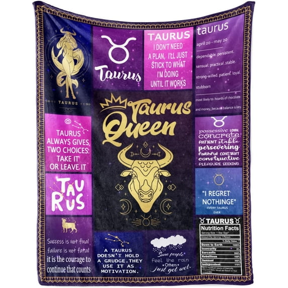 Taurus Gifts for Women, Taurus Gifts, Taurus Gift, Taurus Birthday Gifts for Women, Taurus Birthday Gift, Taurus Zodiac Gifts for Women Blankets 50" X 60