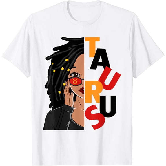 Taurus Girls African American Loc'd Women Zodiac Sign T-Shirt