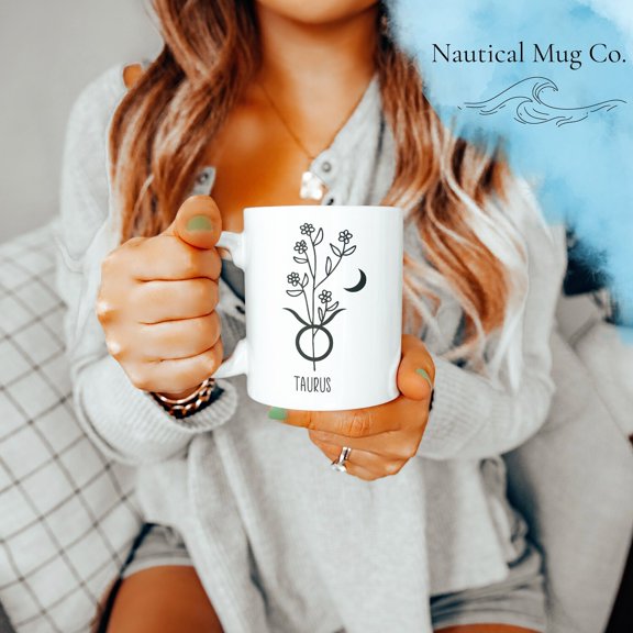 Taurus Horoscope Zodiac Mug - Taurus Coffee Mug - April May Birthday Celebration Mug - Zodiac Tea Cup, Office Gift Cozy Mug for Mom