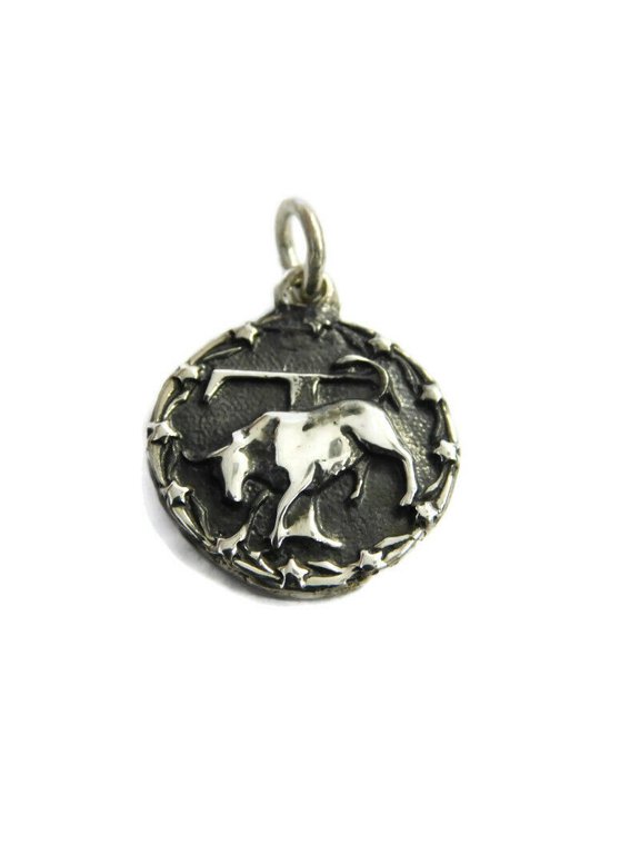 Taurus Horoscope Zodiac Sign Unisex Pendant .925 Sterling Silver!!!