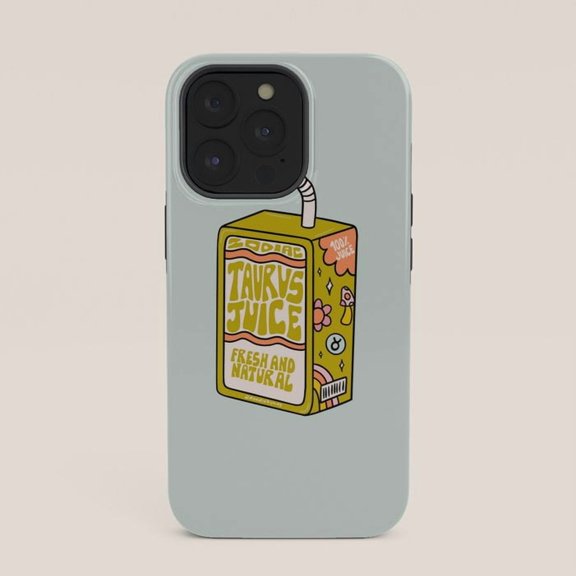 Taurus Juice Carton Zodiac Tough Case for Apple iPhone, Dual-Layer Polycarbonate and TPU
