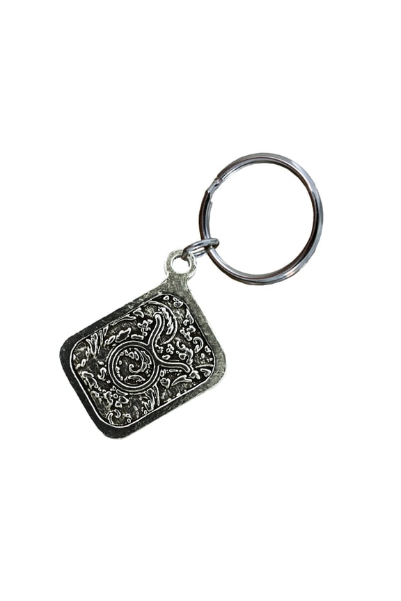 Taurus Keychain, Horoscope, Zodiac, Star Sign, L081KC Key Fob, Key Ring, Keys, Zipper Pull, Luggage Tag, Pewter, Backpack, Over 300 Keychains Designs, Handmade in the USA