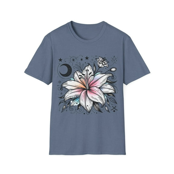 Taurus Lily Birth Flower T-Shirt - Zodiac Floral Tee in 6 Colors