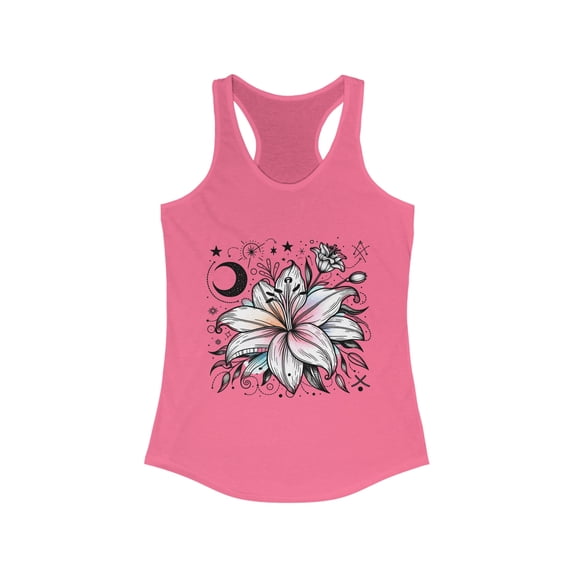 Taurus Lily Birth Flower Tank - Women's Racerback in 5 Color Options