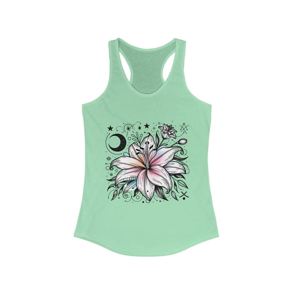 Taurus Lily Birth Flower Tank - Women's Racerback in 5 Color Options