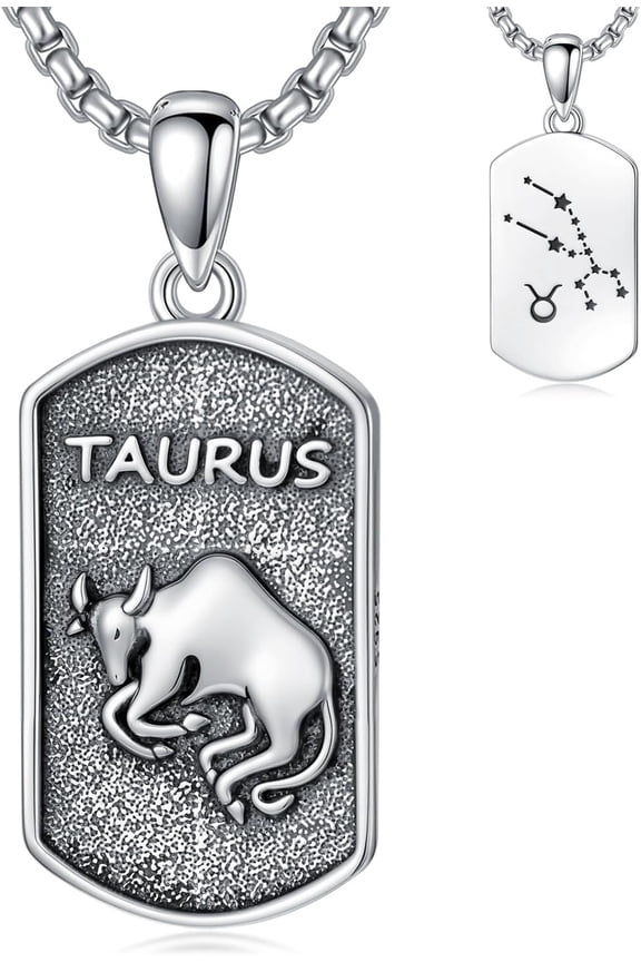 Taurus Necklace 925 Sterling Silver Taurus Zodiac Sign Constellation Necklace Astrology Jewelry Birthday Gifts for Men Women Unisex