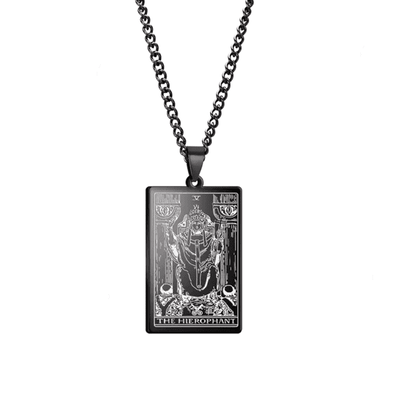 Taurus Necklace for Women - Taurus Jewelry for Men - Hip Hop Jewelry (Taurus - The Hierophant)