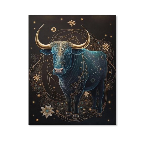 Taurus Poster Canvas- Perfect for Wall Artrations, Dining Room Decor, Bedroom Art, Wall Decor Living Room, Wall Art, Frameless 8x10inch