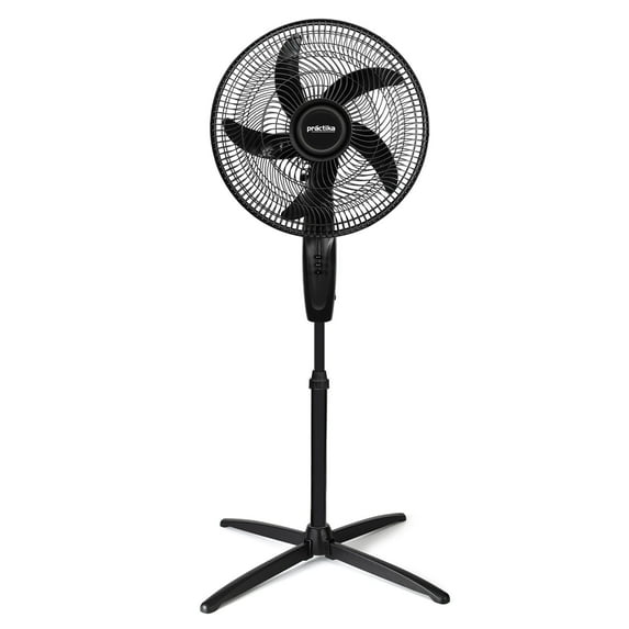Practika 16” Pedestal Fan, Quiet Oscillating Standing Fan for Bedroom & Living Room, 3 Speeds, Adjustable Height, Easy Assembly