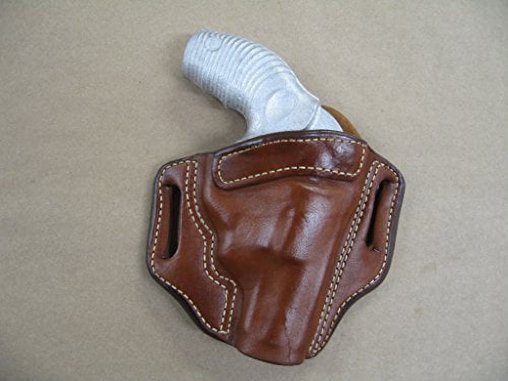 Taurus Protector Polymer Revolver 85, 605 OWB Leather 2 Slot Pancake Belt Holster TAN RH