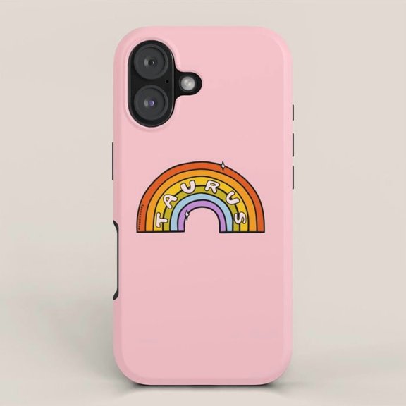 Taurus Rainbow Zodiac Tough Case for Apple iPhone Series, Dual-Layer Polycarbonate and TPU