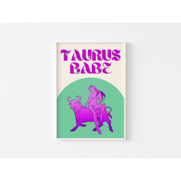 Taurus Star Sign Zodiac Art Colorful Astrology, Unframed Poster