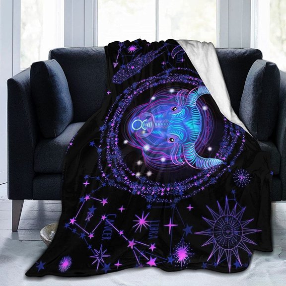 Taurus Throw Blanket Flannel Constellations Blanket Warm & Soft 12 Horoscope Astrology Throw Blankets Constellation Theme Home Décor 60"X50"