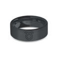 thumbnail image 1 of Taurus Toro Bull Engraved Black on Black Brushed Ceramic Ring, 8mm, Size 9, 1 of 2