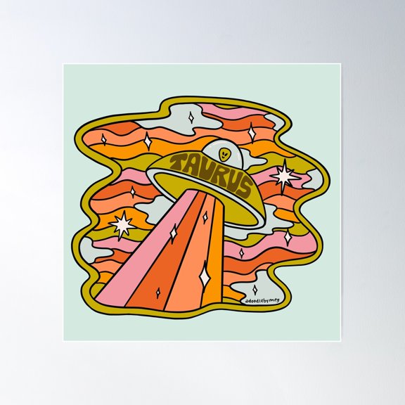 Taurus Ufo Poster Wall Art, Modern Wall Decor For Living Room Bedroom, 30x30 UNFRAMED