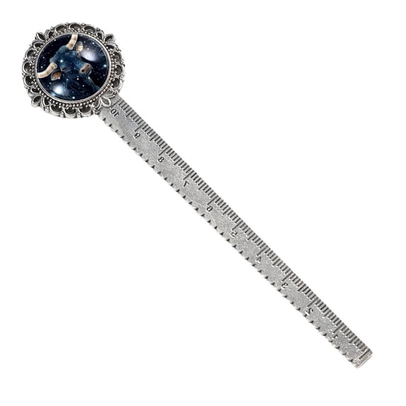 Taurus Vintage Silver Lace-Edged Bookmark - Gift for Readers and Book Lovers