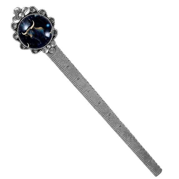 Taurus Vintage Silver Lace-Edged Bookmark: a Gift for Readers and Book Lovers