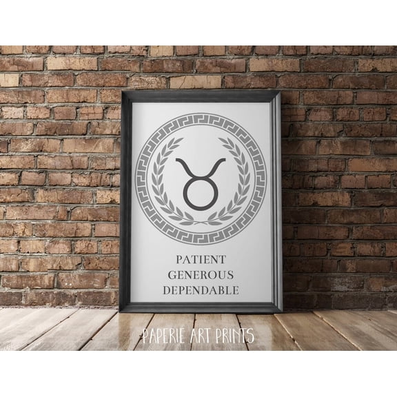 Taurus, Zodiac, Art Print, Wall Decor, Wall Art, Home Decor Home Decor #1889, Unframed Canvas Size 8x12