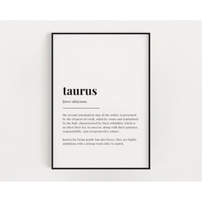 Taurus Zodiac Definition Astrology Decorative Interior Home Wall Art Poster