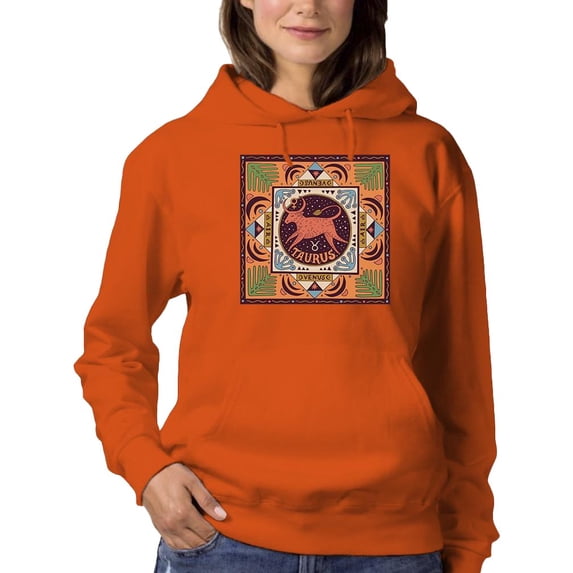 Taurus Zodiac Ethnic Style Hoodie Women -Image by Shutterstock, Female 3X-Large
