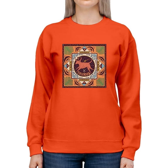 Taurus Zodiac Ethnic Style Sweatshirt Women -Image by Shutterstock, Female XX-Large
