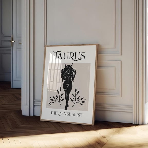 Taurus Zodiac Goddess Sun Sign Celestial Wall Art Unframed Paper Print
