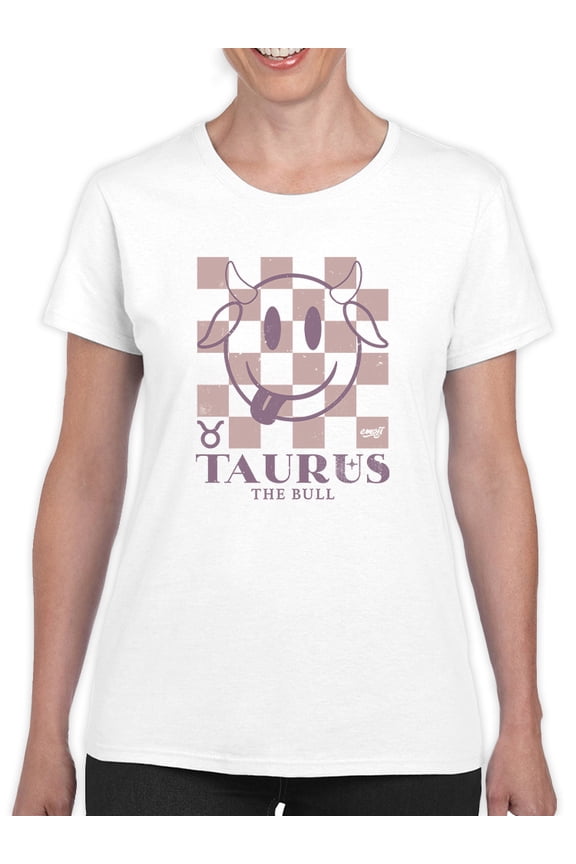 Taurus Zodiac Graphic - Bull Symbol Retro Design Women's T-shirt