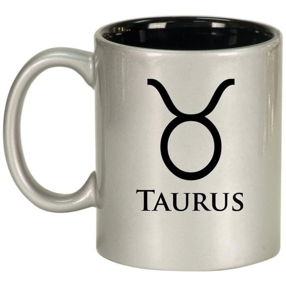 Taurus Zodiac Horoscope Ceramic Coffee Mug Tea Cup Gift (11oz Silver)