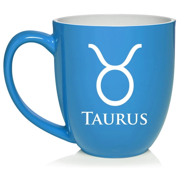 Taurus Zodiac Horoscope Ceramic Coffee Mug Tea Cup Gift (16oz Light Blue)