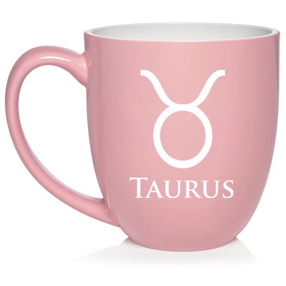 Taurus Zodiac Horoscope Ceramic Coffee Mug Tea Cup Gift (16oz Light Pink)