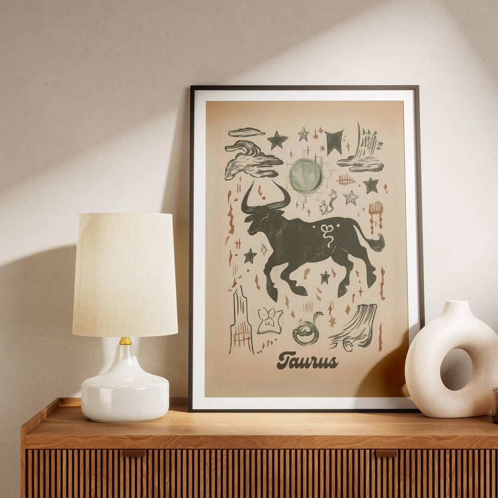 Taurus Zodiac Modern Bull Astrology Star Abstract Poster - Walmart.com