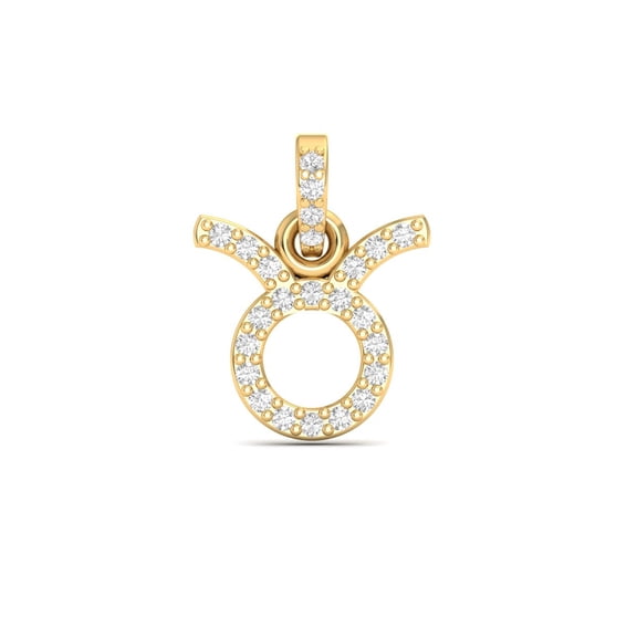 Taurus Zodiac Moissanite Pendant Necklace in 18kt Gold Over Sterling Silver