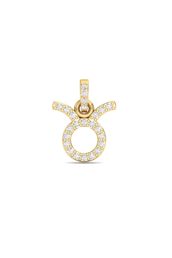 Taurus Zodiac Moissanite Pendant Necklace in 18kt Gold Over Sterling Silver