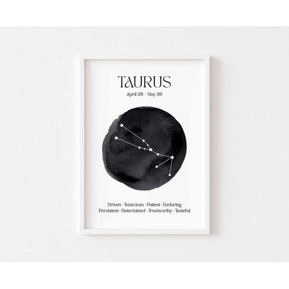 Taurus Zodiac Poster, Astrology Posters, Zodiac Star Poster Wall Art, Celestial , Star , Spiritual Poster, Constellation Venus Earth, Size 8x12 UNFFRAMED F03.1.7l2464