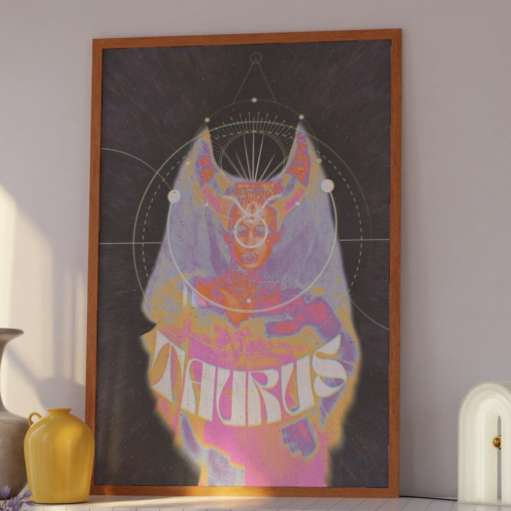 Taurus Zodiac Poster, Celestial Aura, Witchy - Walmart.com