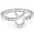 thumbnail image 1 of Taurus Zodiac Sign Diamond Ring In Solid 14k White Gold, 1 of 6