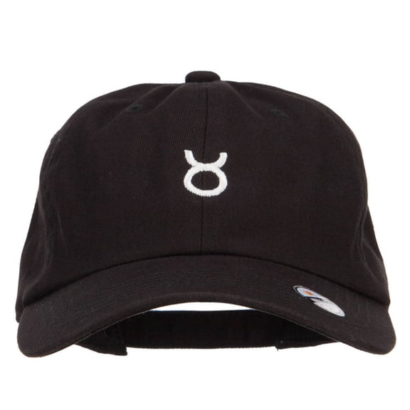 Taurus Zodiac Sign Embroidered Unstructured Cap - Black OSFM